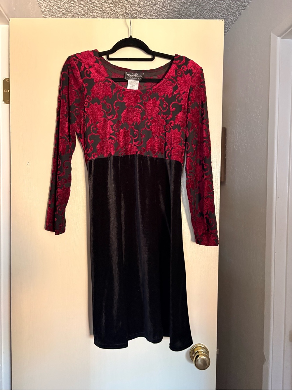Molly Malloy witchy goth evening Midnight Velvet and Red Dress